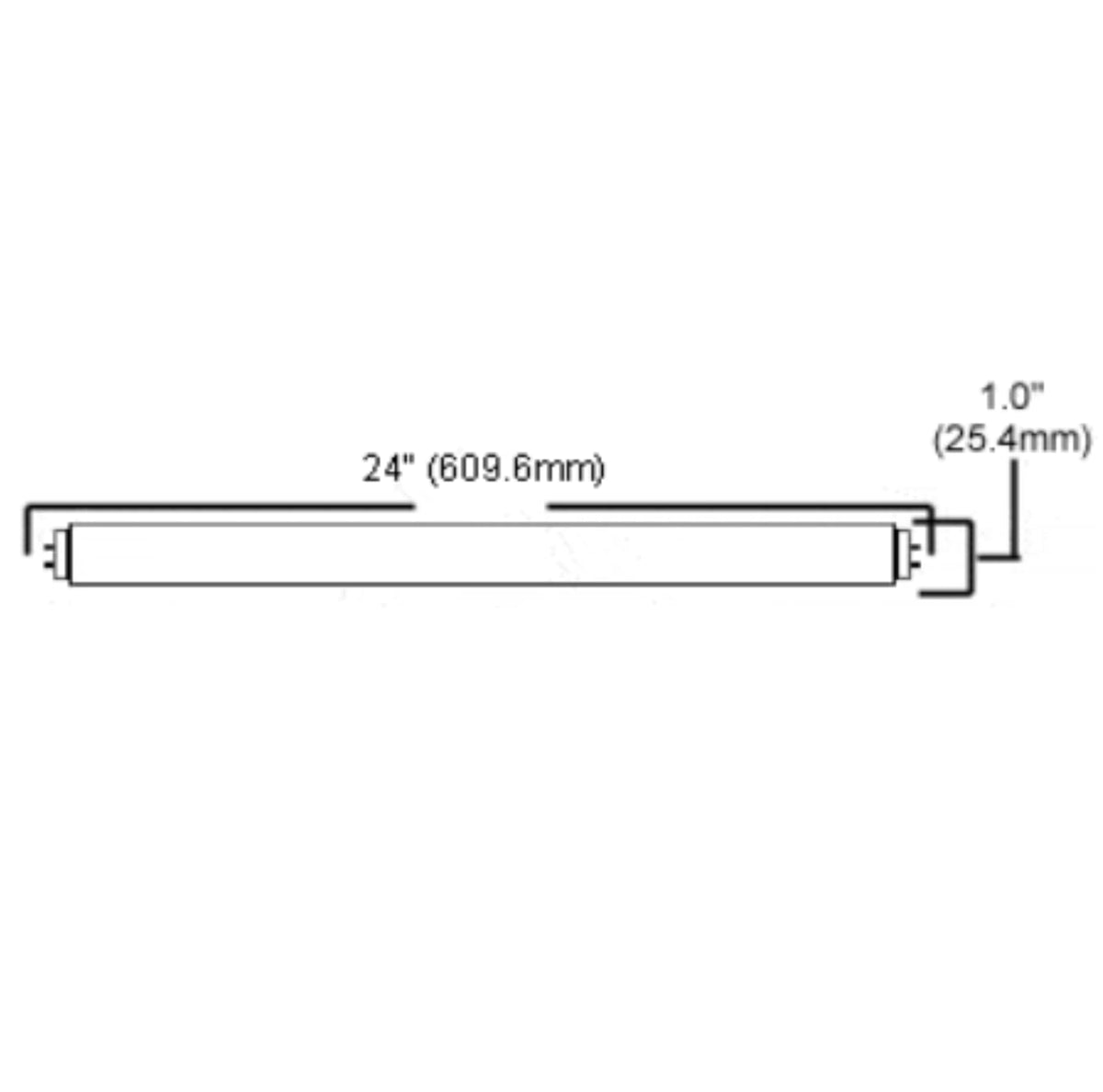 24 Inch T8 Fluorescent Tube Light Bulb 17W 3500K Neutral White G13 Bi-Pin Base V265