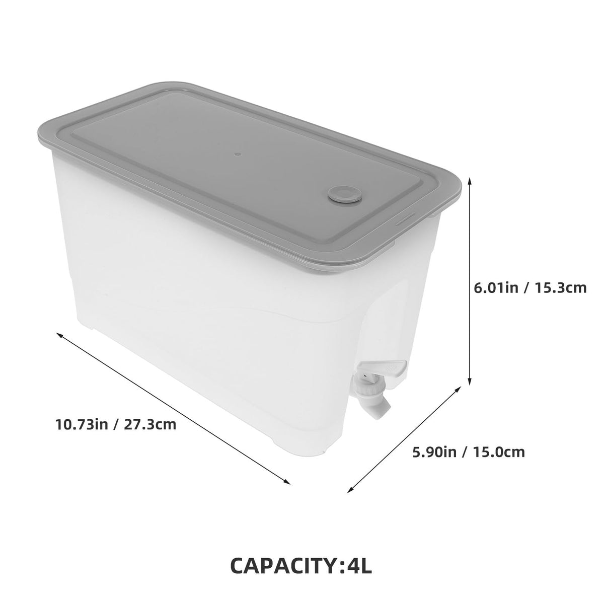 4L Cold Water Jug with Faucet Gray Plastic R60996