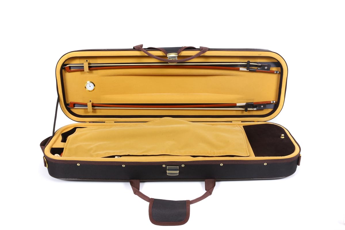 Oblong 4/4 Full Size Wooden Hard Shell Violin Case with Nylon Raincoat M3442
