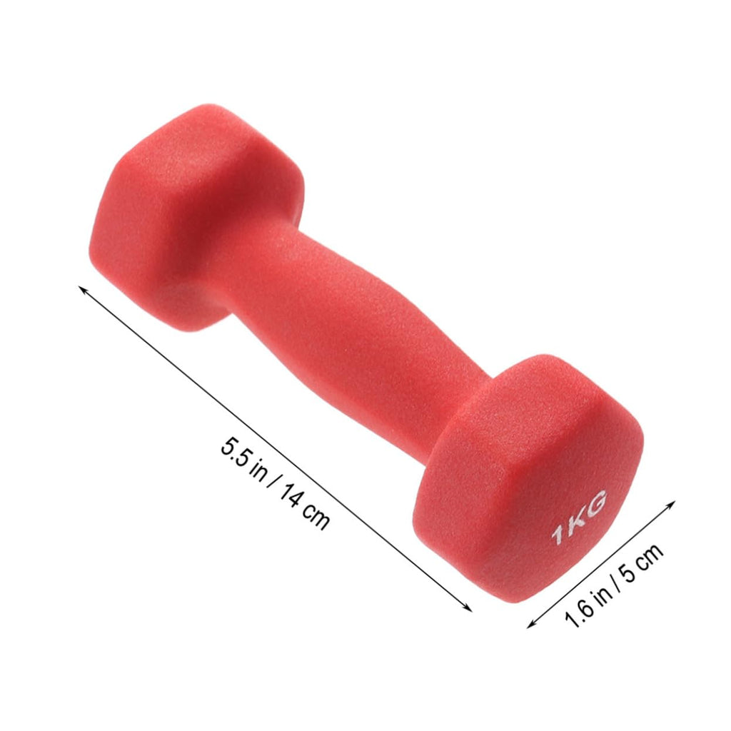 Ergonomic Hexagonal Neoprene Coated Dumbbells Red R716
