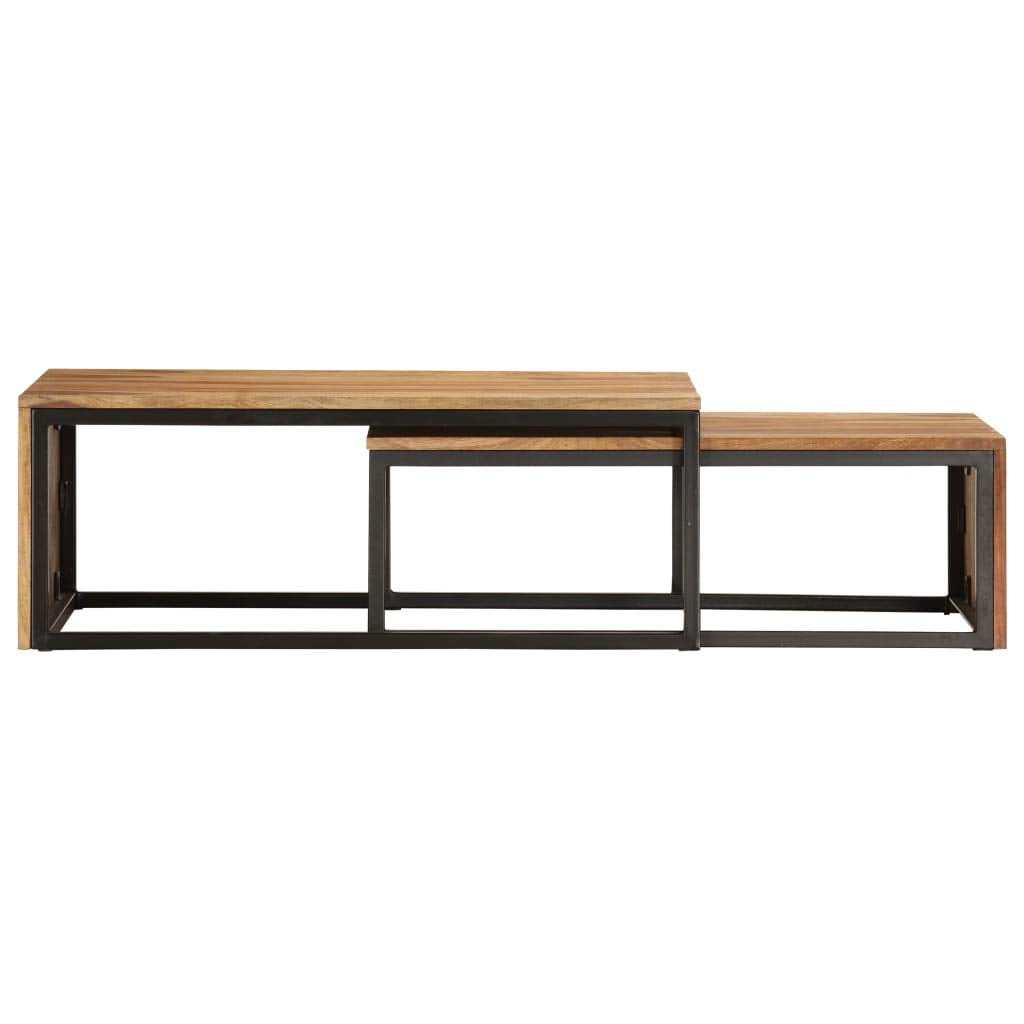 Coffee Table Nesting Tables 2 pcs Solid Sheesham Wood G52977