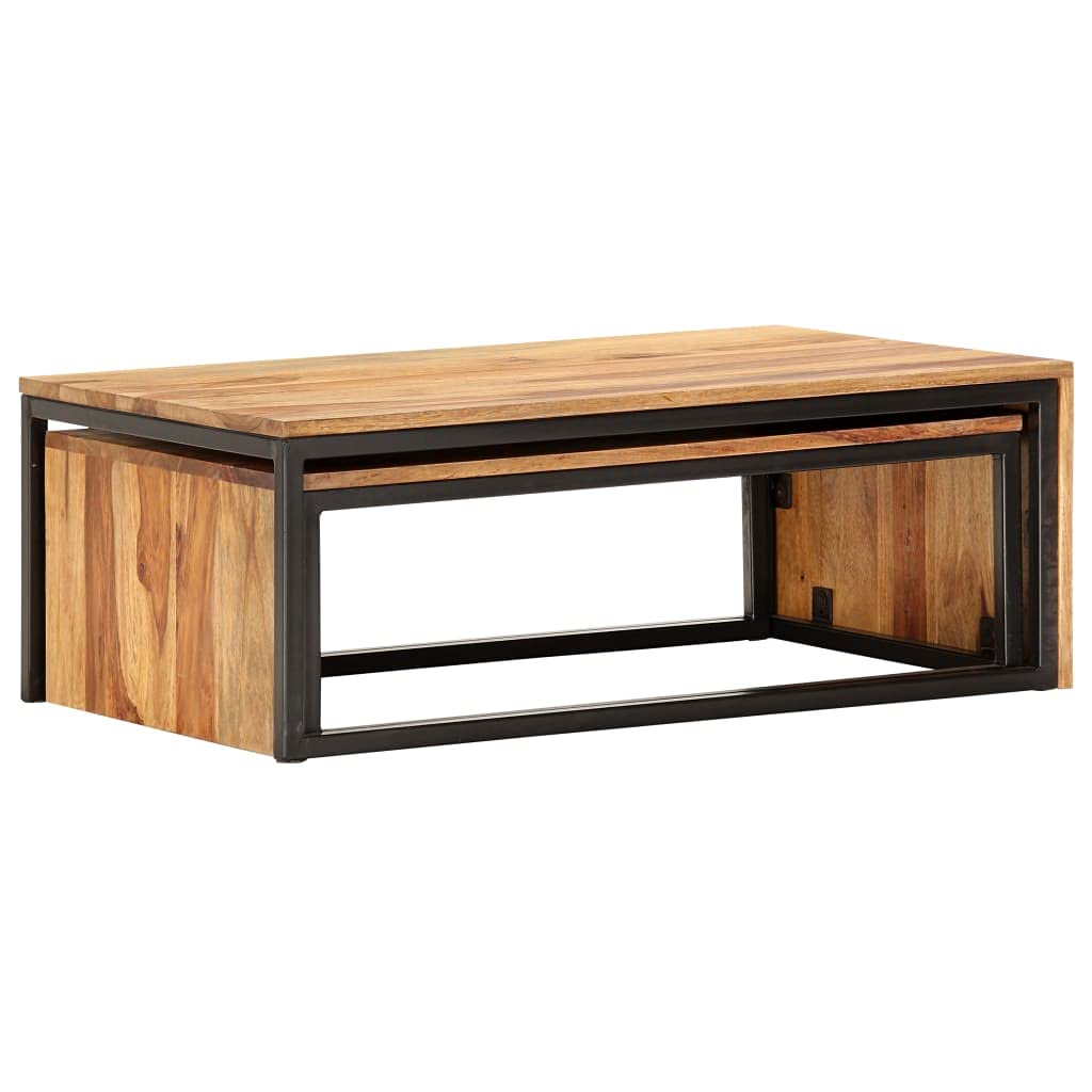 Coffee Table Nesting Tables 2 pcs Solid Sheesham Wood G52977