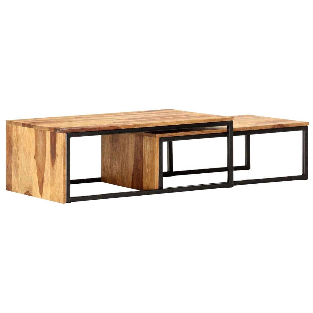 Coffee Table Nesting Tables 2 pcs Solid Sheesham Wood G52977