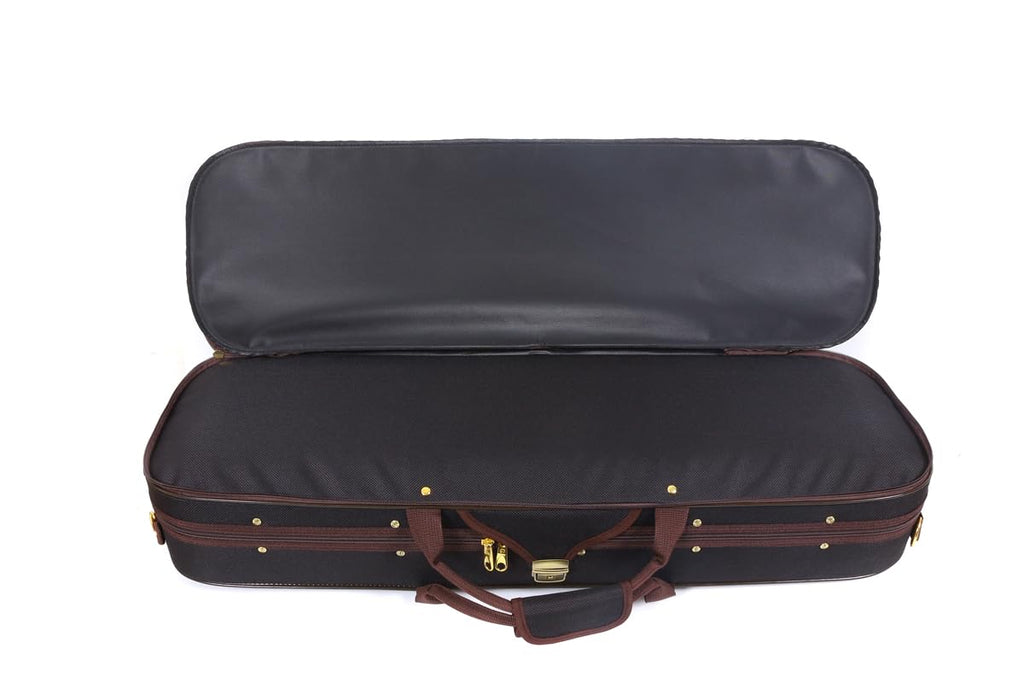 Oblong 4/4 Full Size Wooden Hard Shell Violin Case with Nylon Raincoat M3442