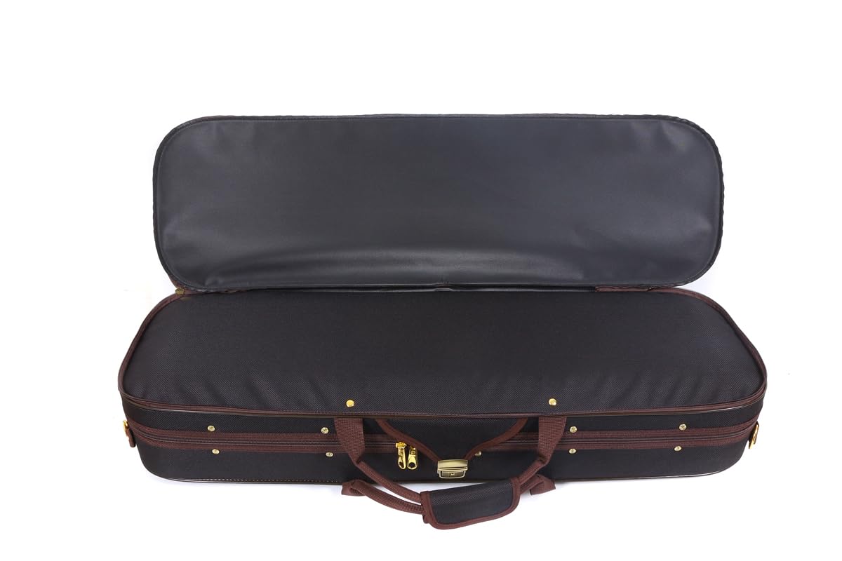 Oblong 4/4 Full Size Wooden Hard Shell Violin Case with Nylon Raincoat M3442