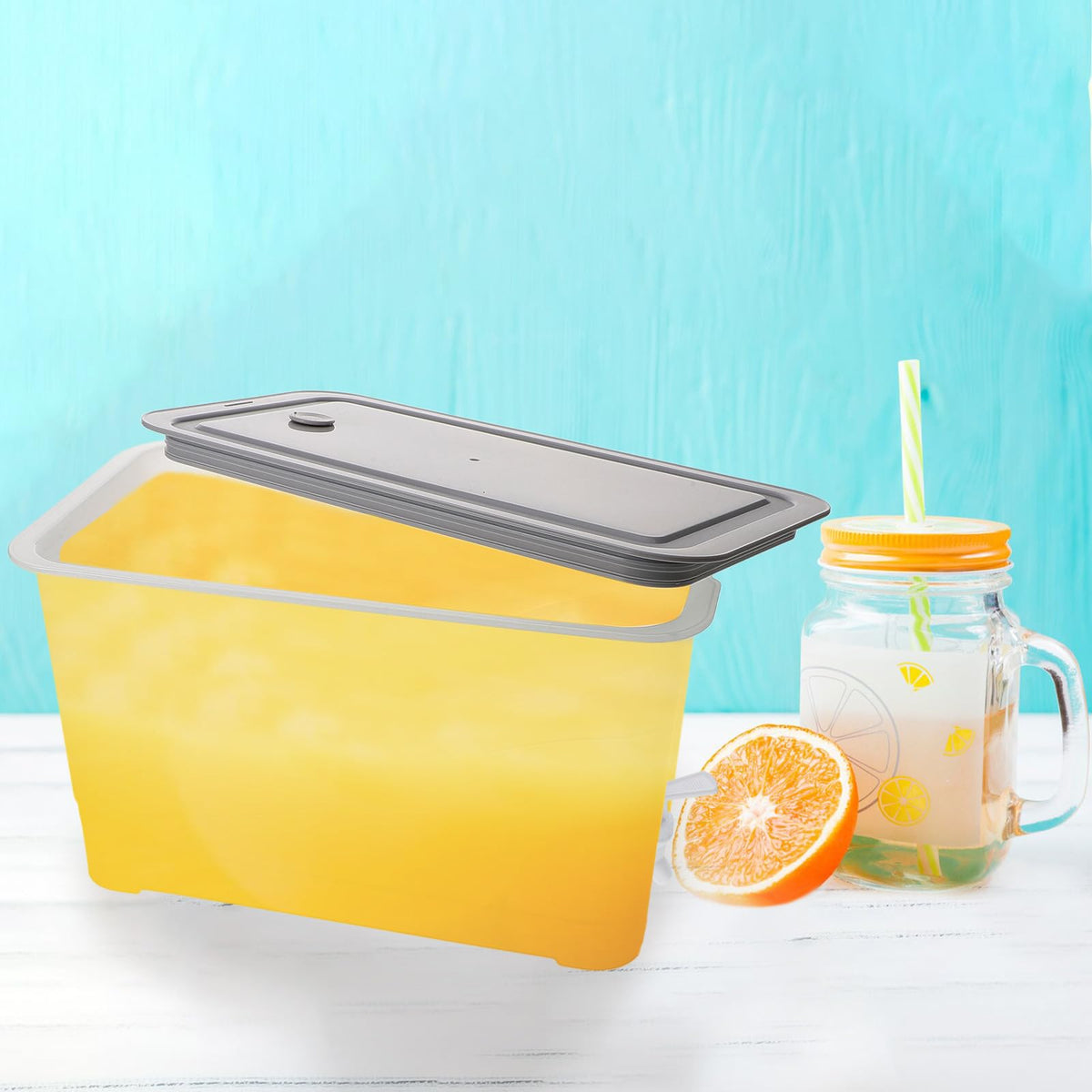 4L Cold Water Jug with Faucet Gray Plastic R60996