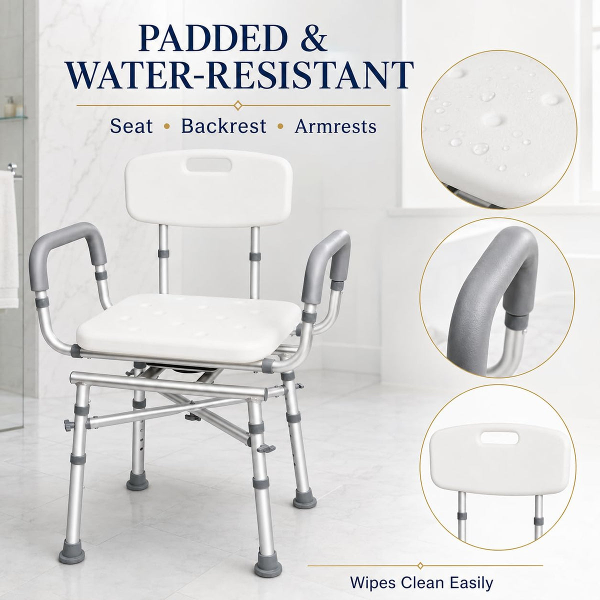 Swivel Shower Chair with Arms E609