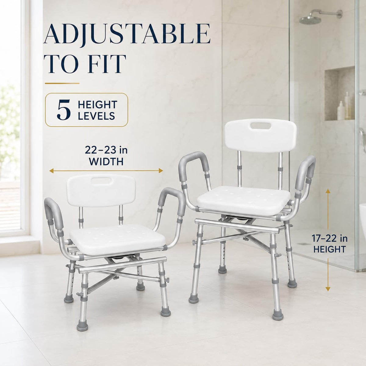 Swivel Shower Chair with Arms E609