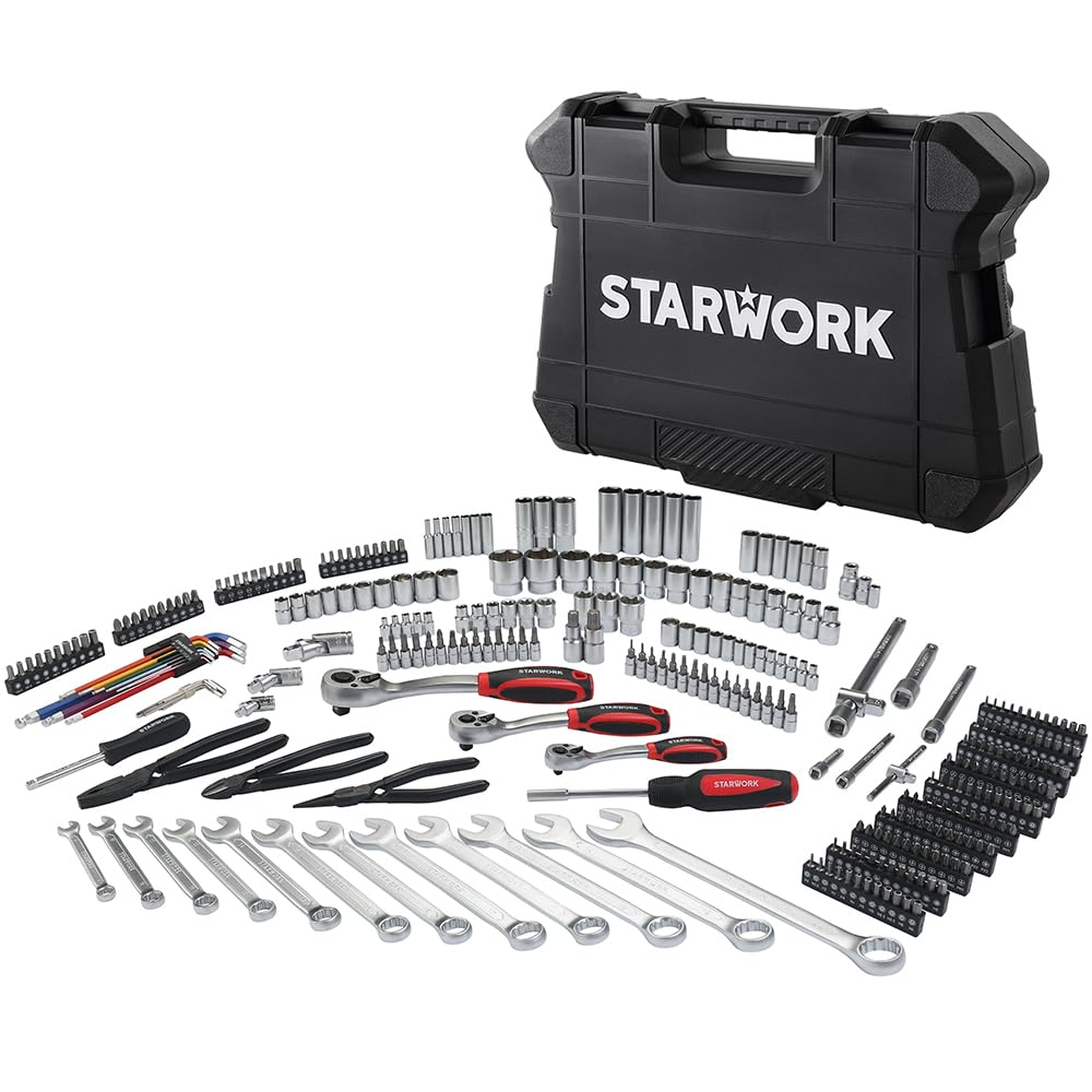 314-Piece Mechanics Tool Set and Socket Set, 1/4", 3/8", 1/2" Drive, Metric F53093
