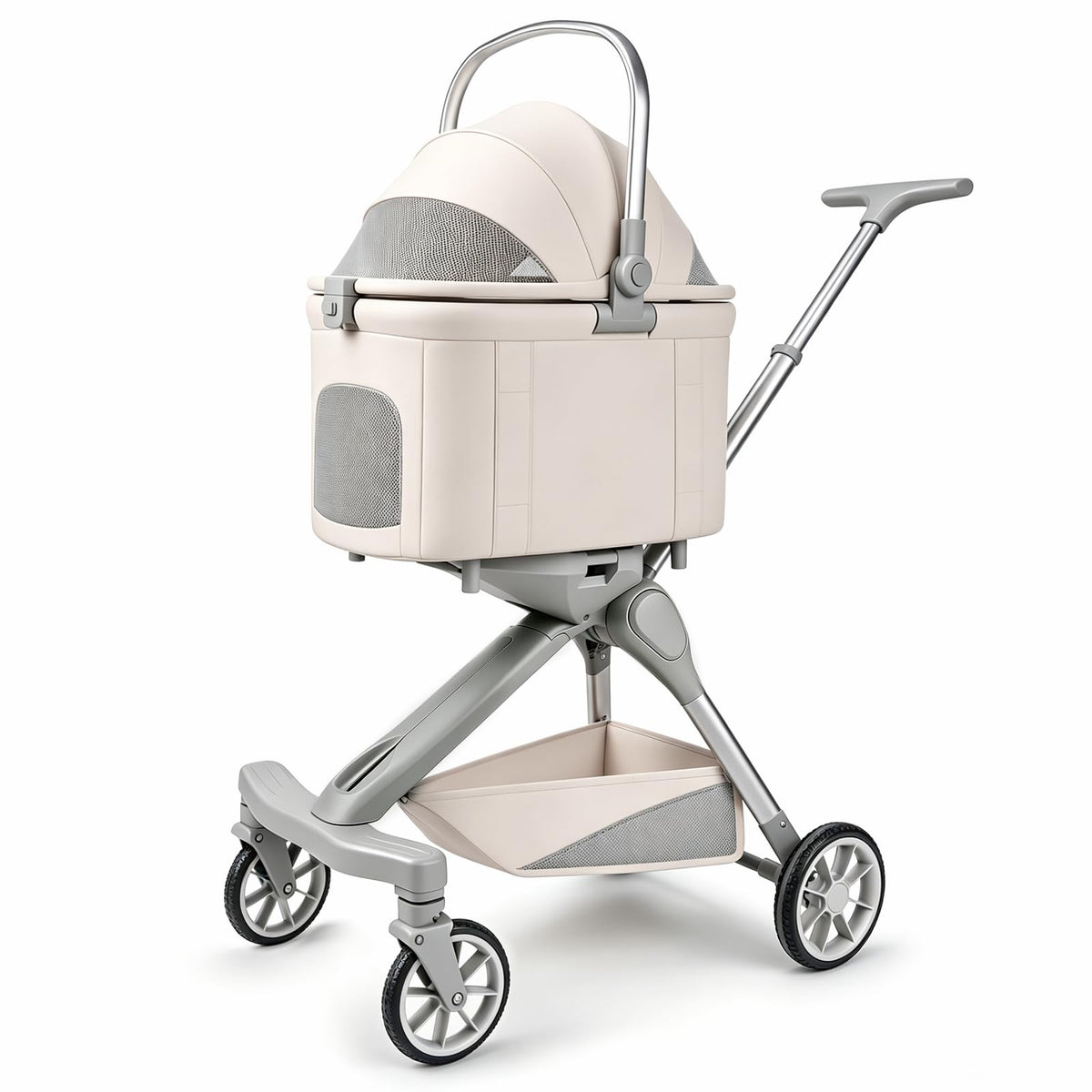 Khaki Dog Stroller with Detachable Carrier J116681