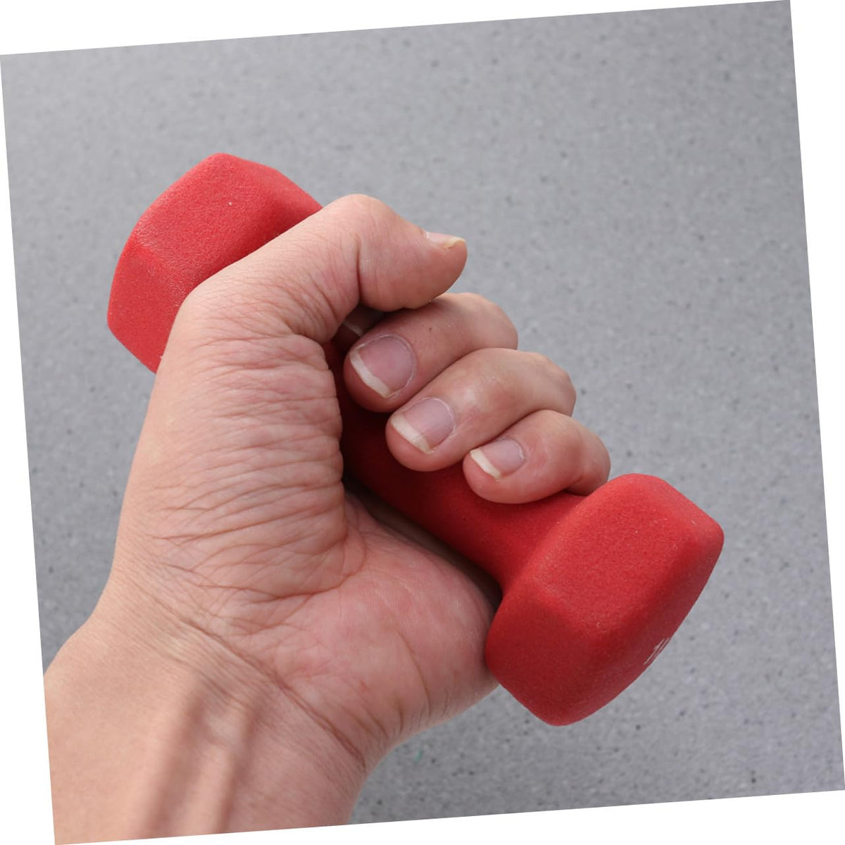 Ergonomic Hexagonal Neoprene Coated Dumbbells Red R716