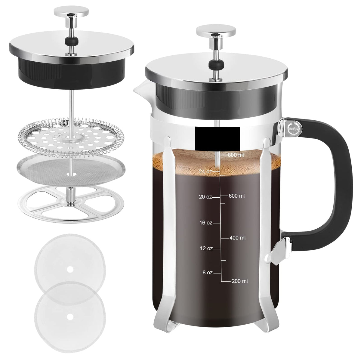 34oz Stainless Steel French Press Coffee Maker V438872