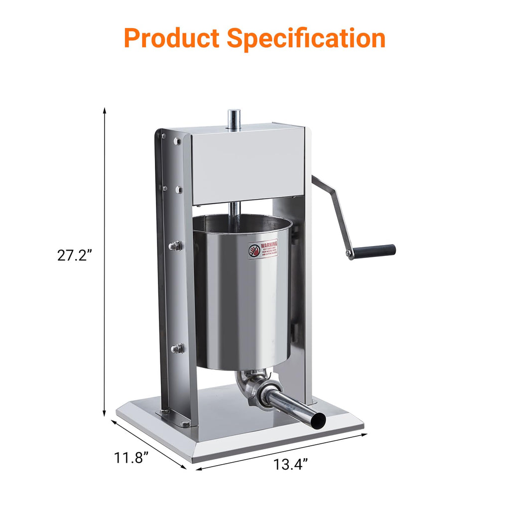 5L Stainless Steel Manual Sausage Stuffer L358