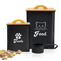 Black Airtight Cat Food Storage Container with Scoop A486673