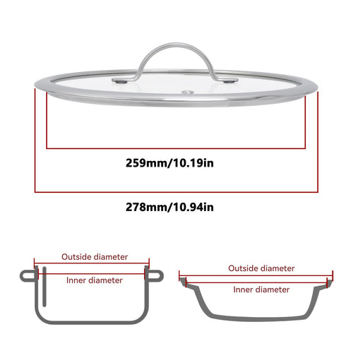 10.5" Tempered Glass Pot Lid W536