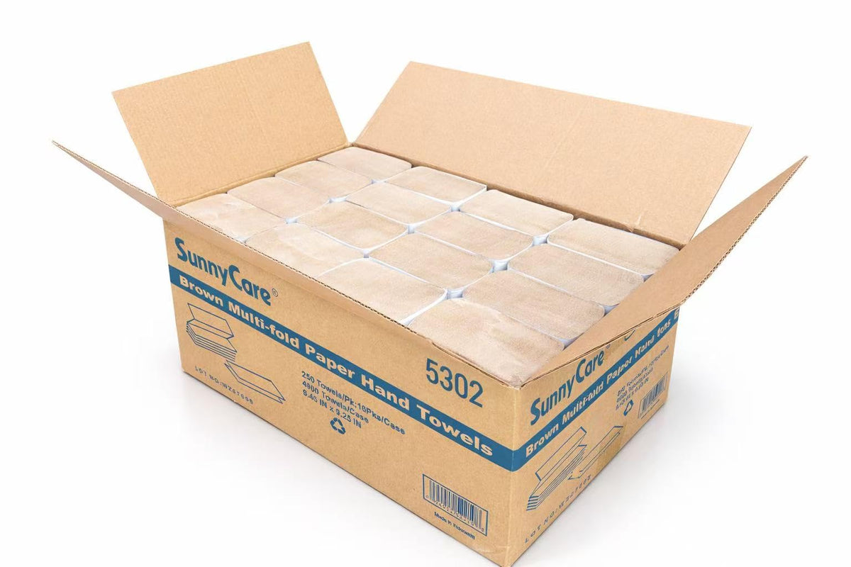 Kraft Brown Multifold Paper Towel Recycled Fibers 4000 Count D197842
