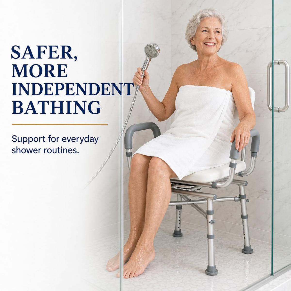 Swivel Shower Chair with Arms E609