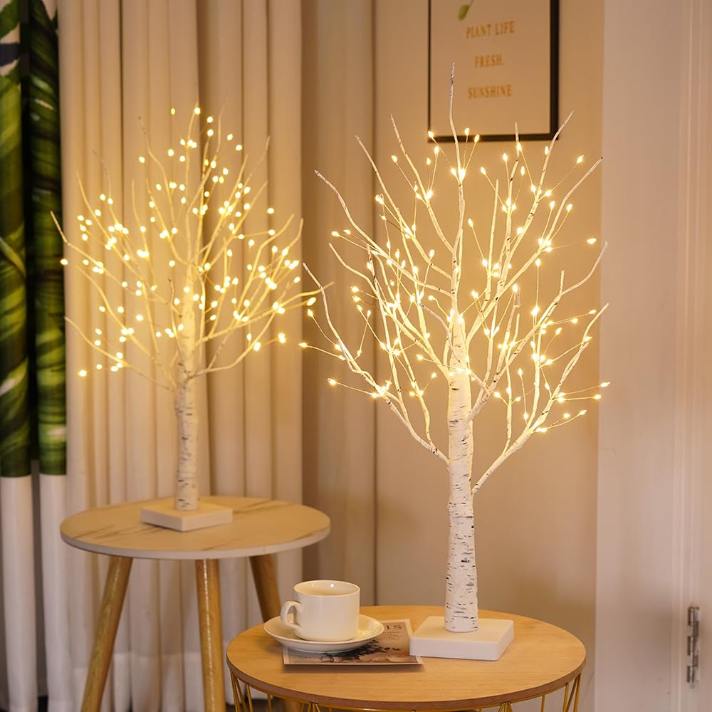 24" 2FT White Birch Tree with 144 LED Lights P5232
