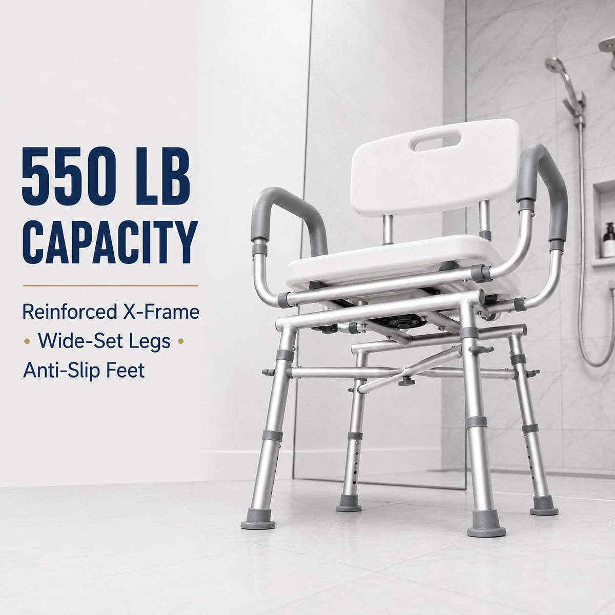 Swivel Shower Chair with Arms E609