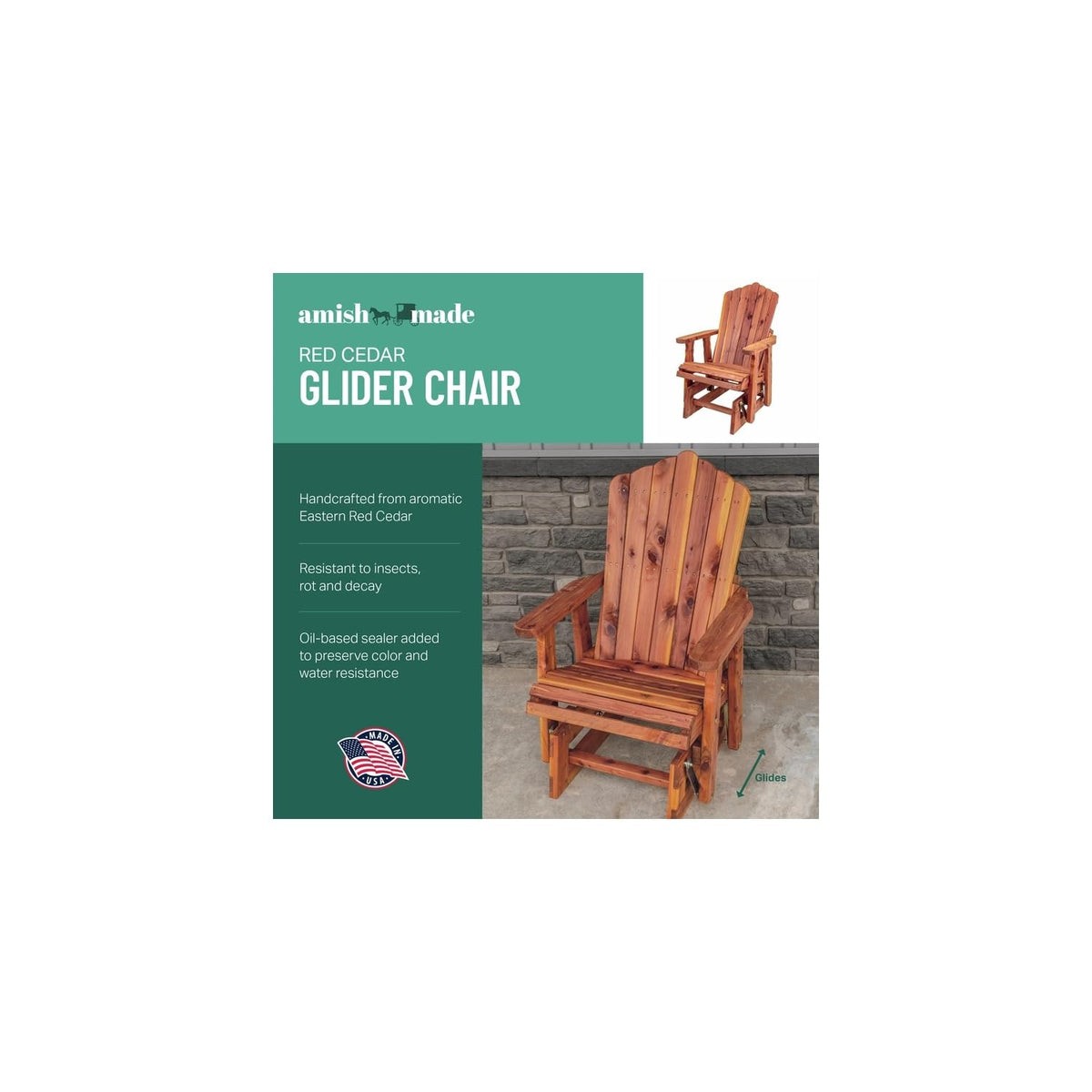 Cedar Fan-Back Outdoor Rocker D613203