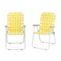 Set of 2 Yellow & White Webbed Folding Chairs K5110