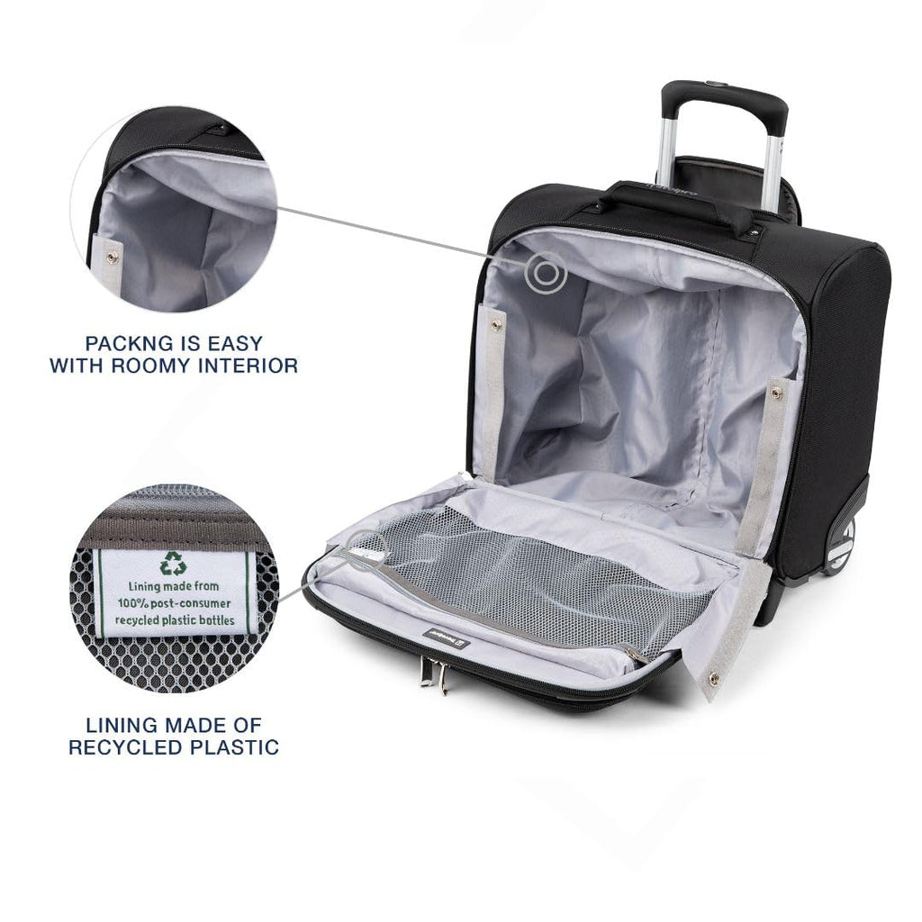 Softside Rolling Underseat Tote, Black, 14-Inch K5577