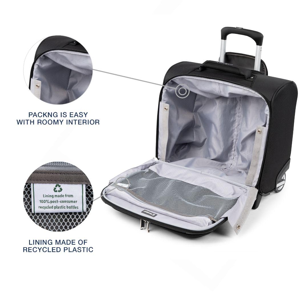 Softside Rolling Underseat Tote, Black, 14-Inch K5577