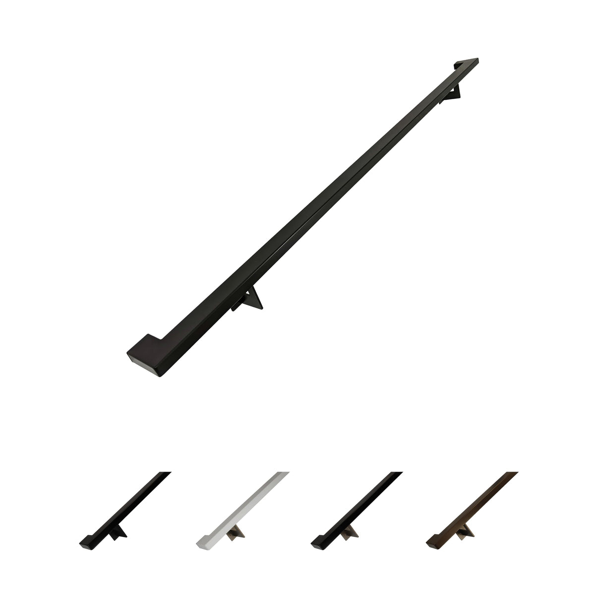 Black 5 Foot Aluminum Handrail Grab Bar Set B9590
