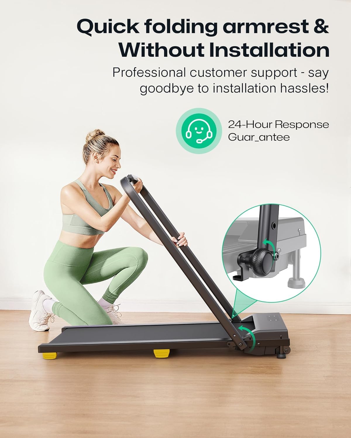2.5HP Portable Walking Treadmill with Incline D253796