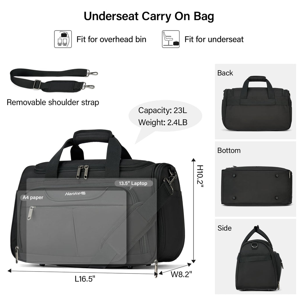 Black Lightweight Water Resistant Foldable Travel Duffel Bag M1672