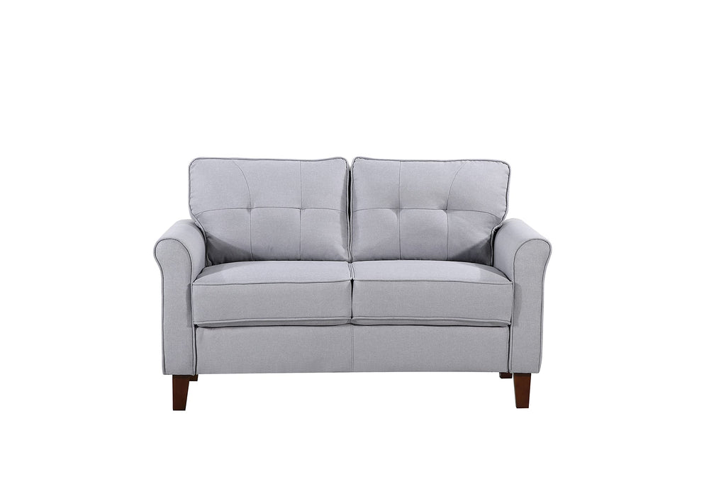Light Gray Tufted Upholstered Loveseat Sofa R257