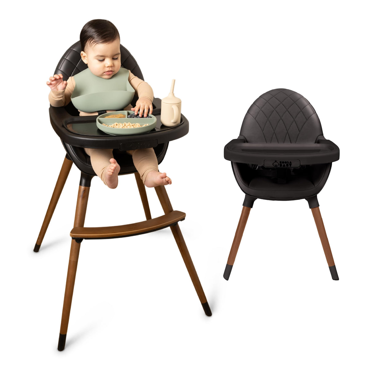 Convertible Wooden High Chair with Adjustable Height H3380