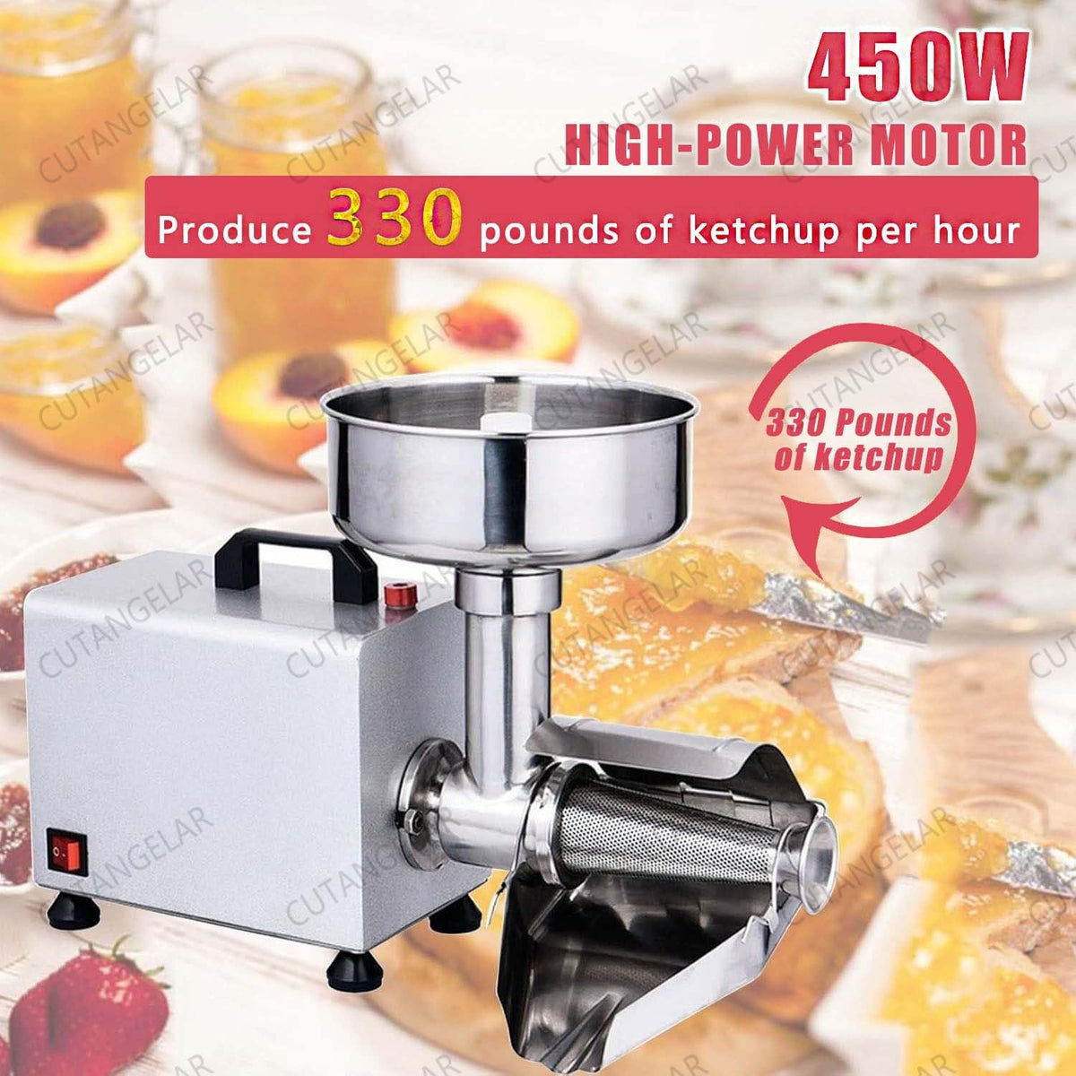 450W Automatic Stainless Steel Tomato Strainer K980189