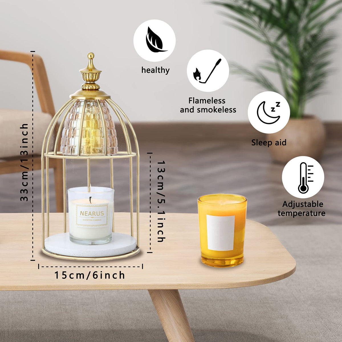 Candle Warmer Lamp with Marble Base and Timer R262478