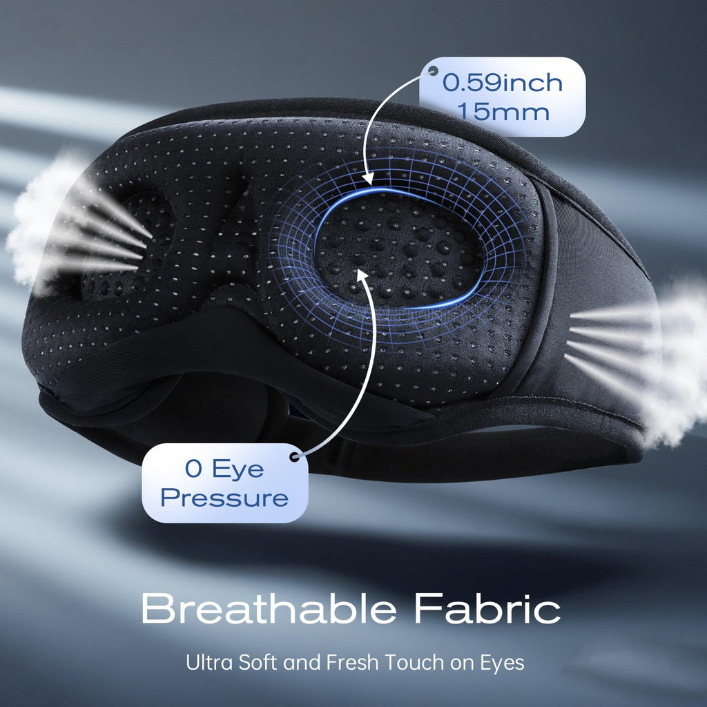 Black Bluetooth Sleep Mask with Headphones H9657