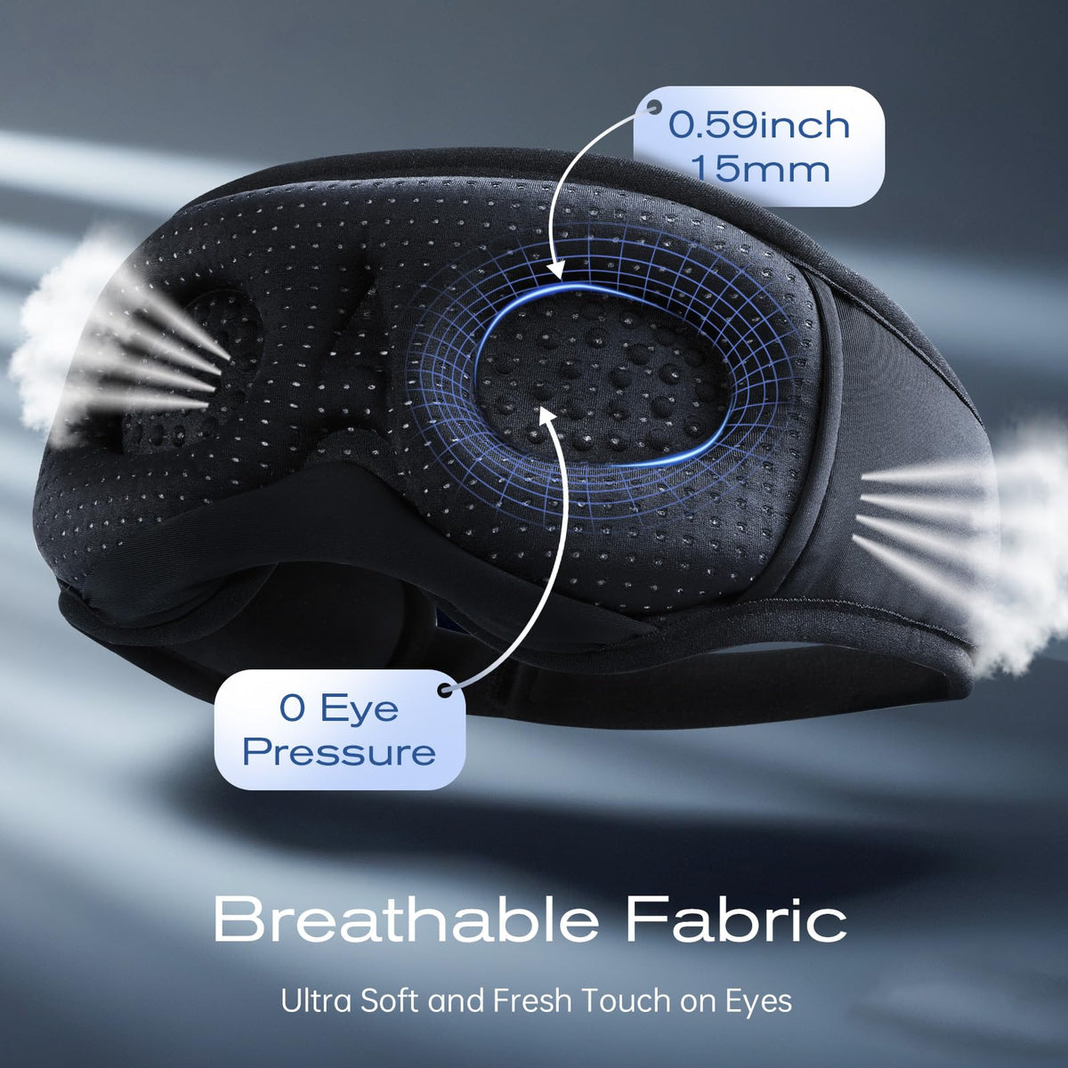 Black Bluetooth Sleep Mask with Headphones H9657