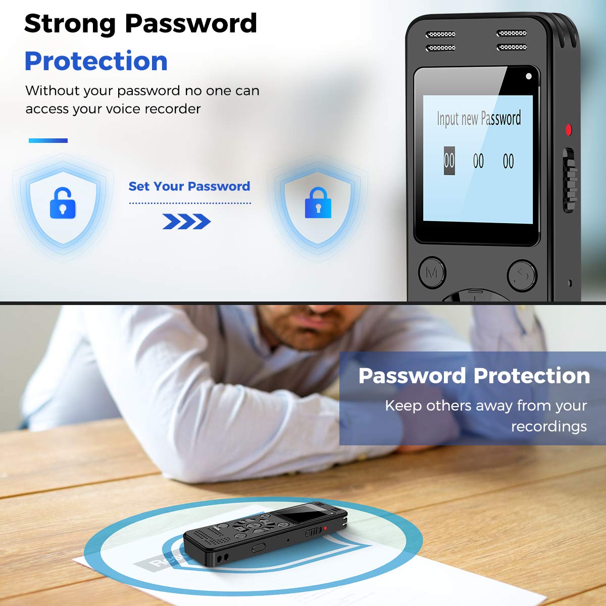 128GB Digital Voice Recorder with Playback K818