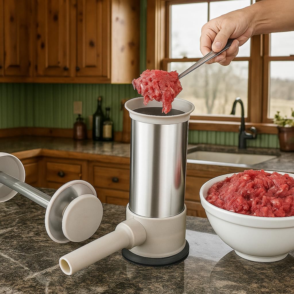 2.2-Pound Vertical Sausage Stuffer with 4 Nozzles N1237