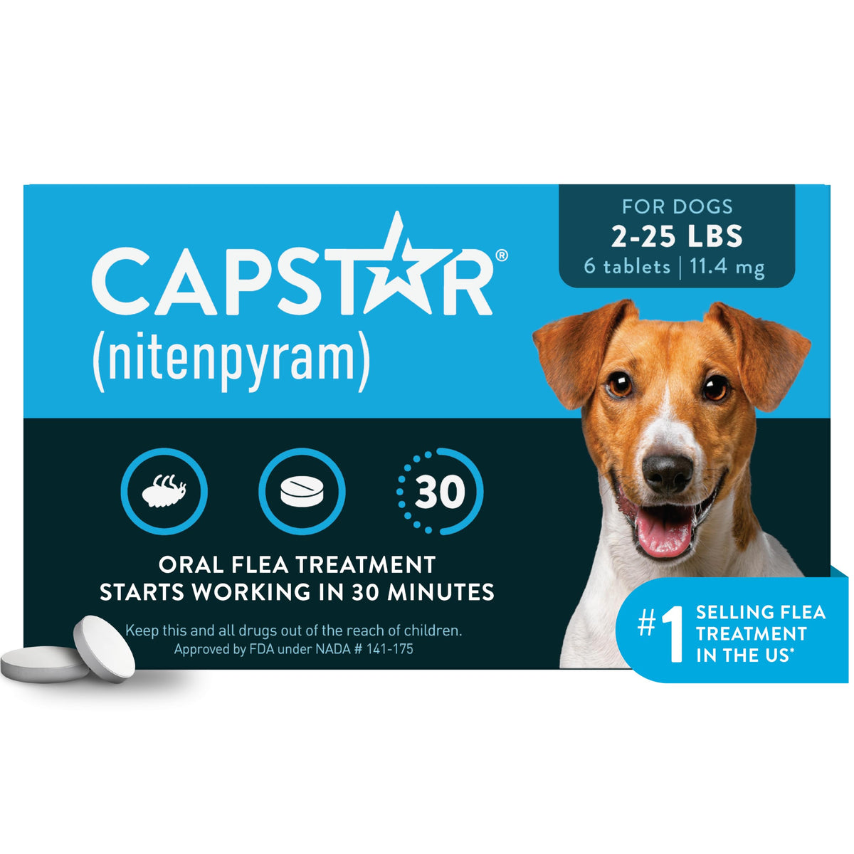 Oral Flea Tablets Dogs 2-25 lbs, Nitenpyram, 6-Dose L667