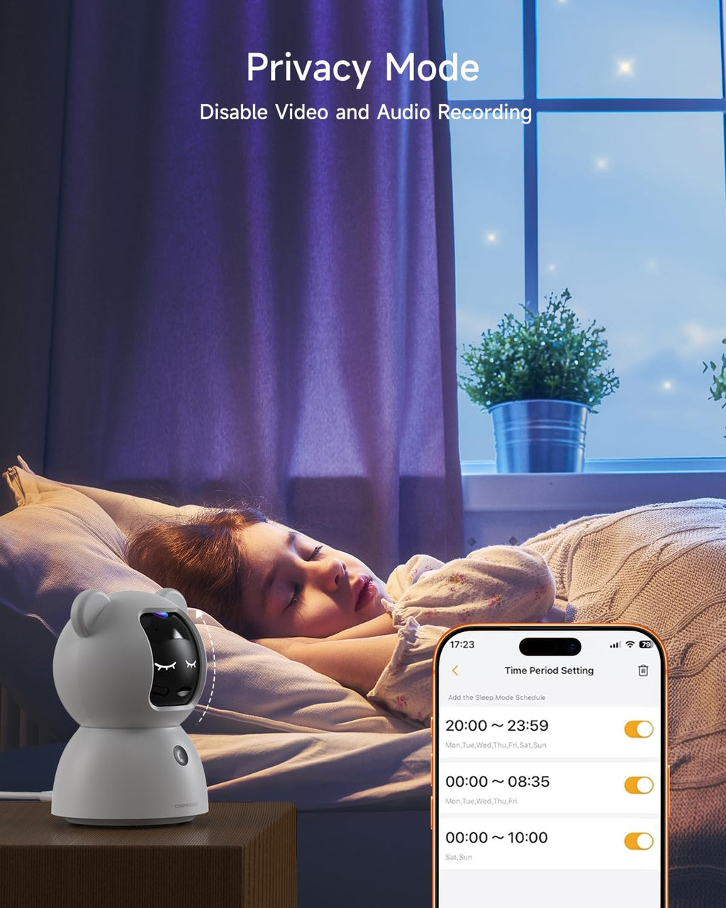 2 Pack 2.5K Indoor Security Cameras with Pan Tilt Night Vision 2-Way Audio L47798