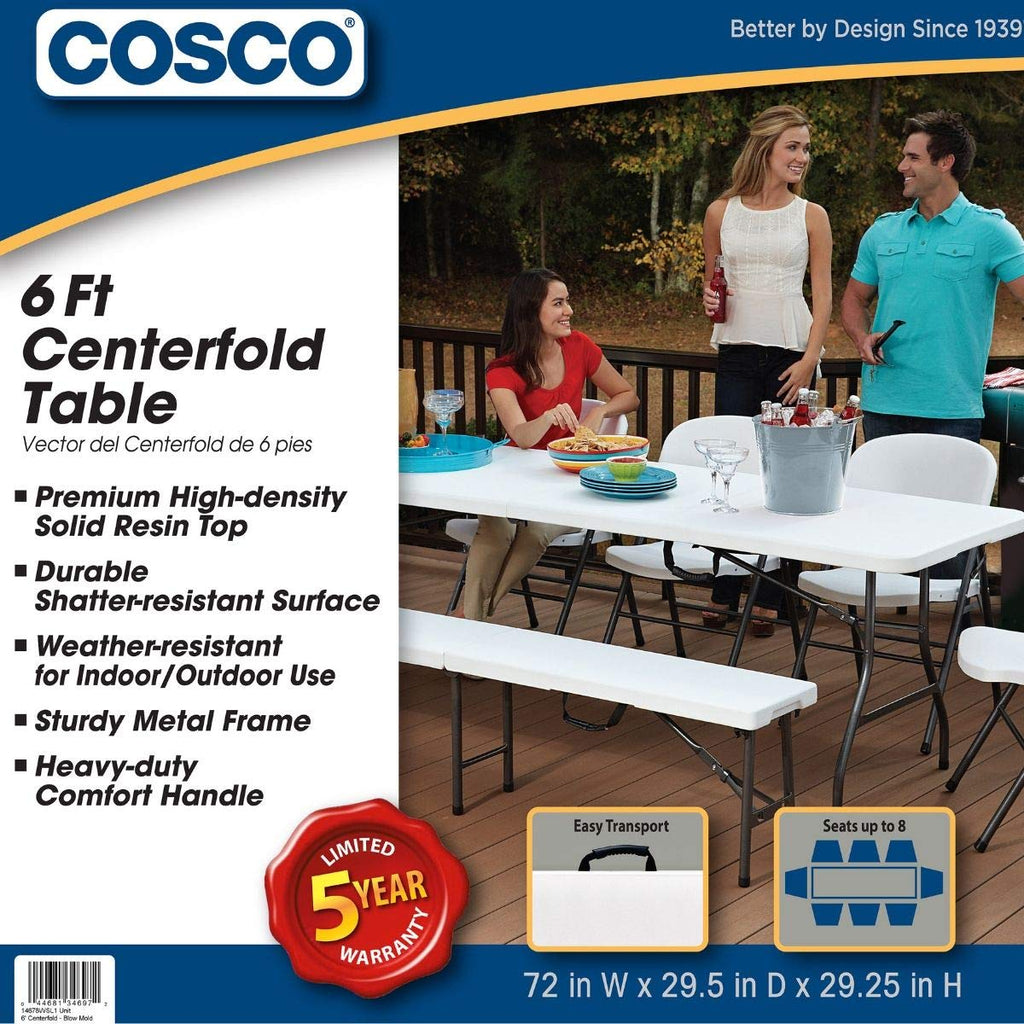 6 Foot Folding Table White R7022