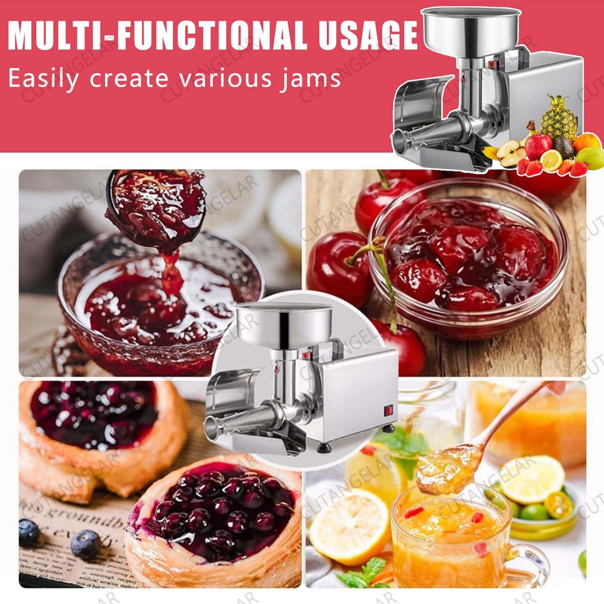 450W Automatic Stainless Steel Tomato Strainer K980189