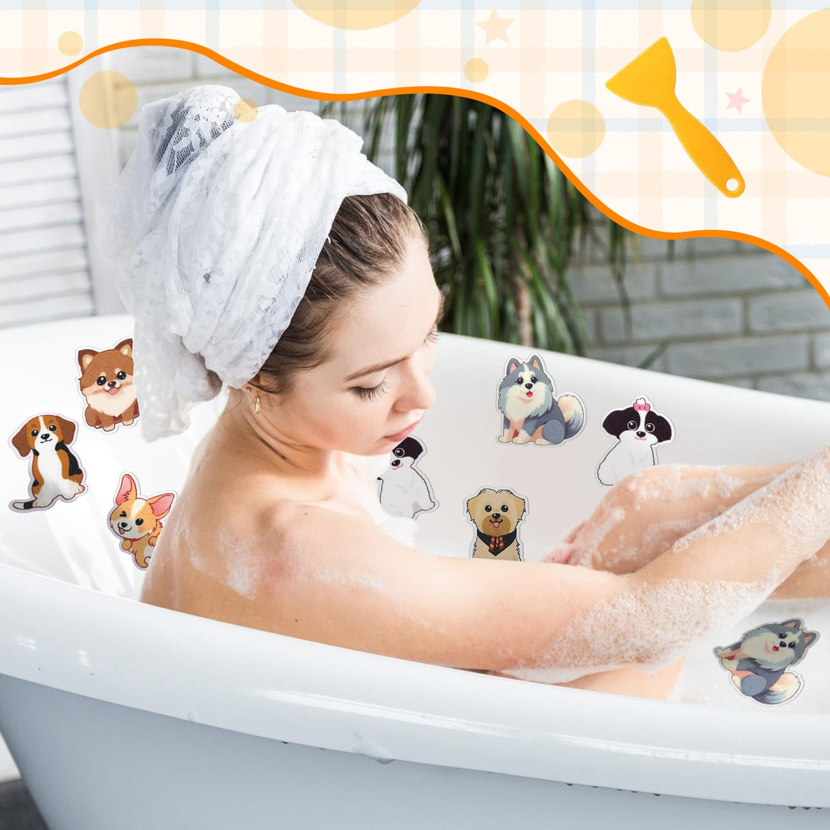 24 Pcs Dog Bathtub Non Slip Stickers Q250