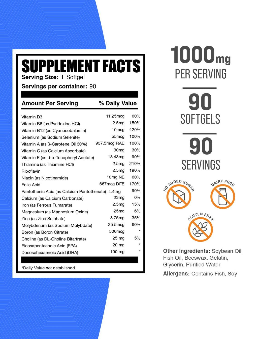 Multivitamin Softgels Gluten Free 90 Count H64894