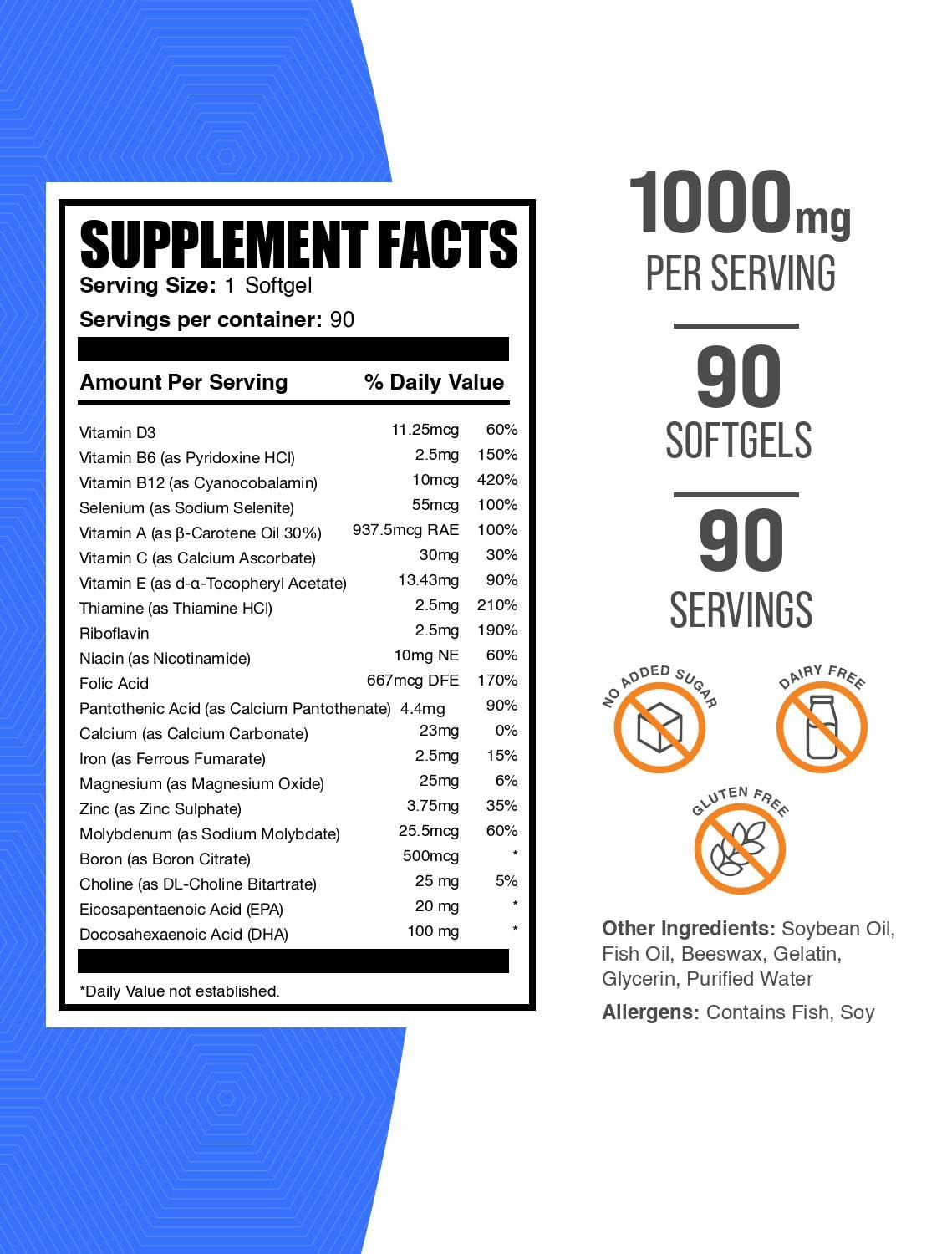 Multivitamin Softgels Gluten Free 90 Count H64894