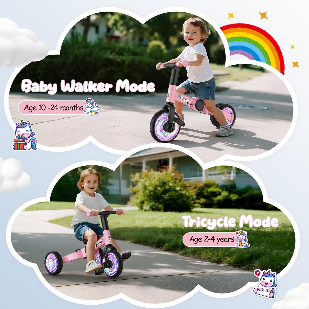 3 in 1 Toddler Balance Bike with Removable Pedals Z10457