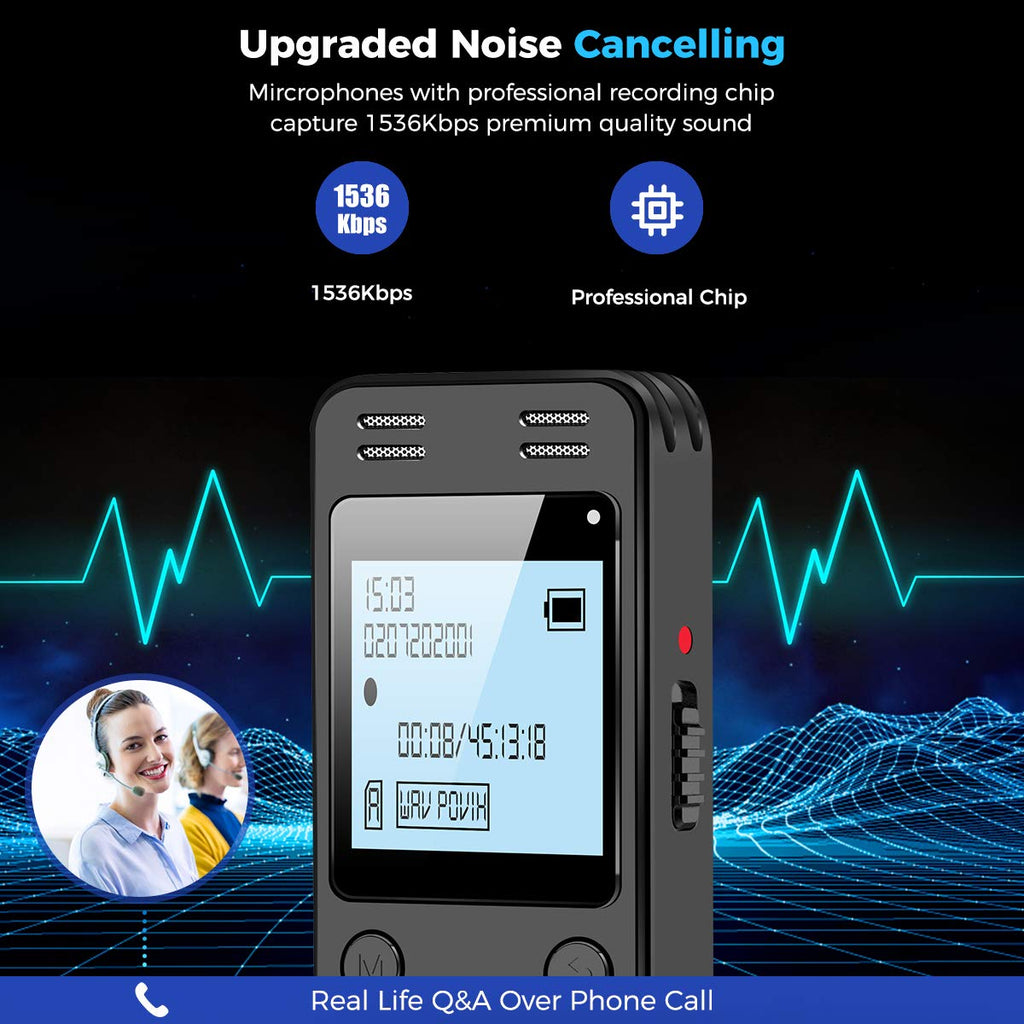 128GB Digital Voice Recorder with Playback K818
