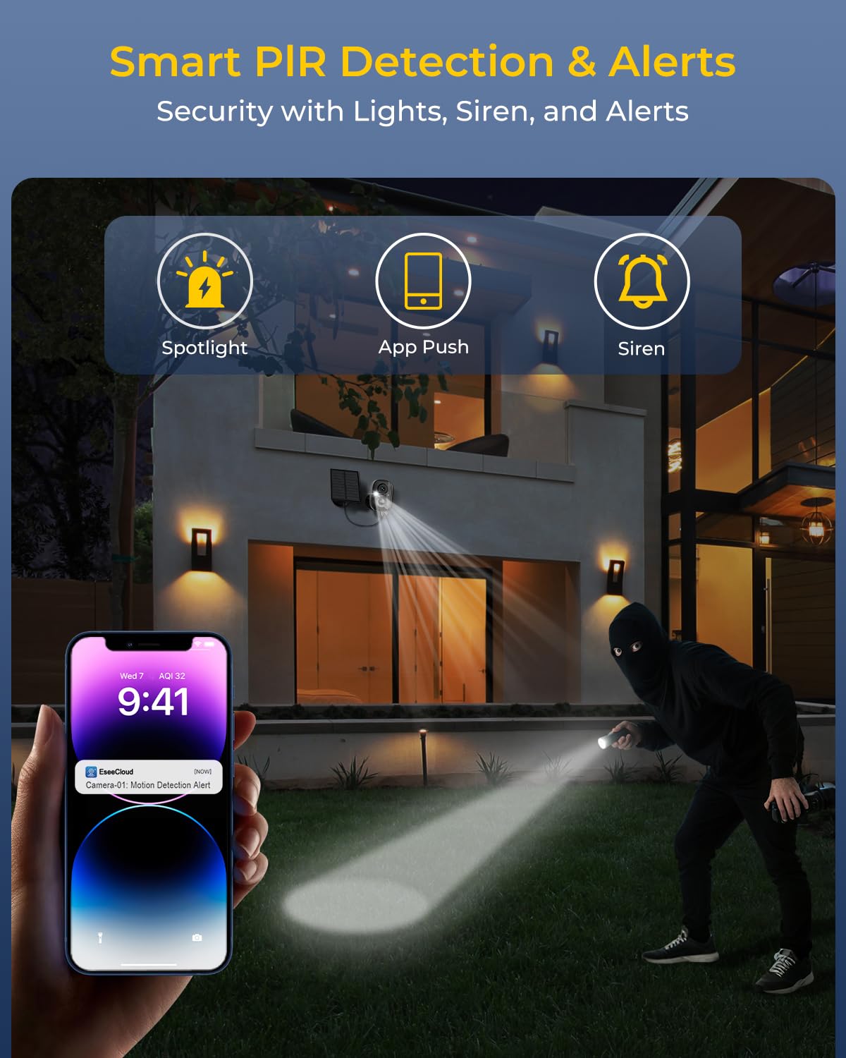 4 Cam Wireless Solar Security Camera System L89380
