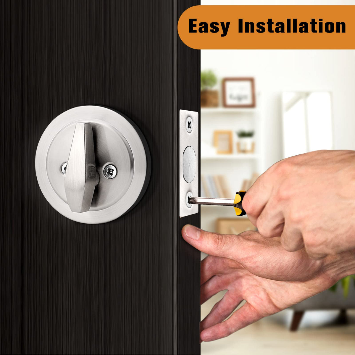 4 Pack Brushed Nickel Single Cylinder Deadbolts E75841