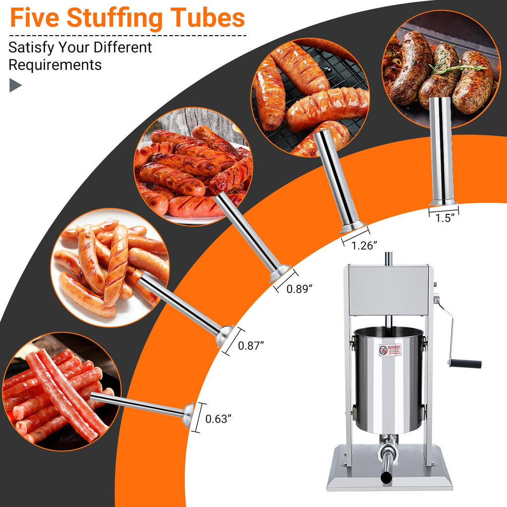 5L Stainless Steel Manual Sausage Stuffer L358
